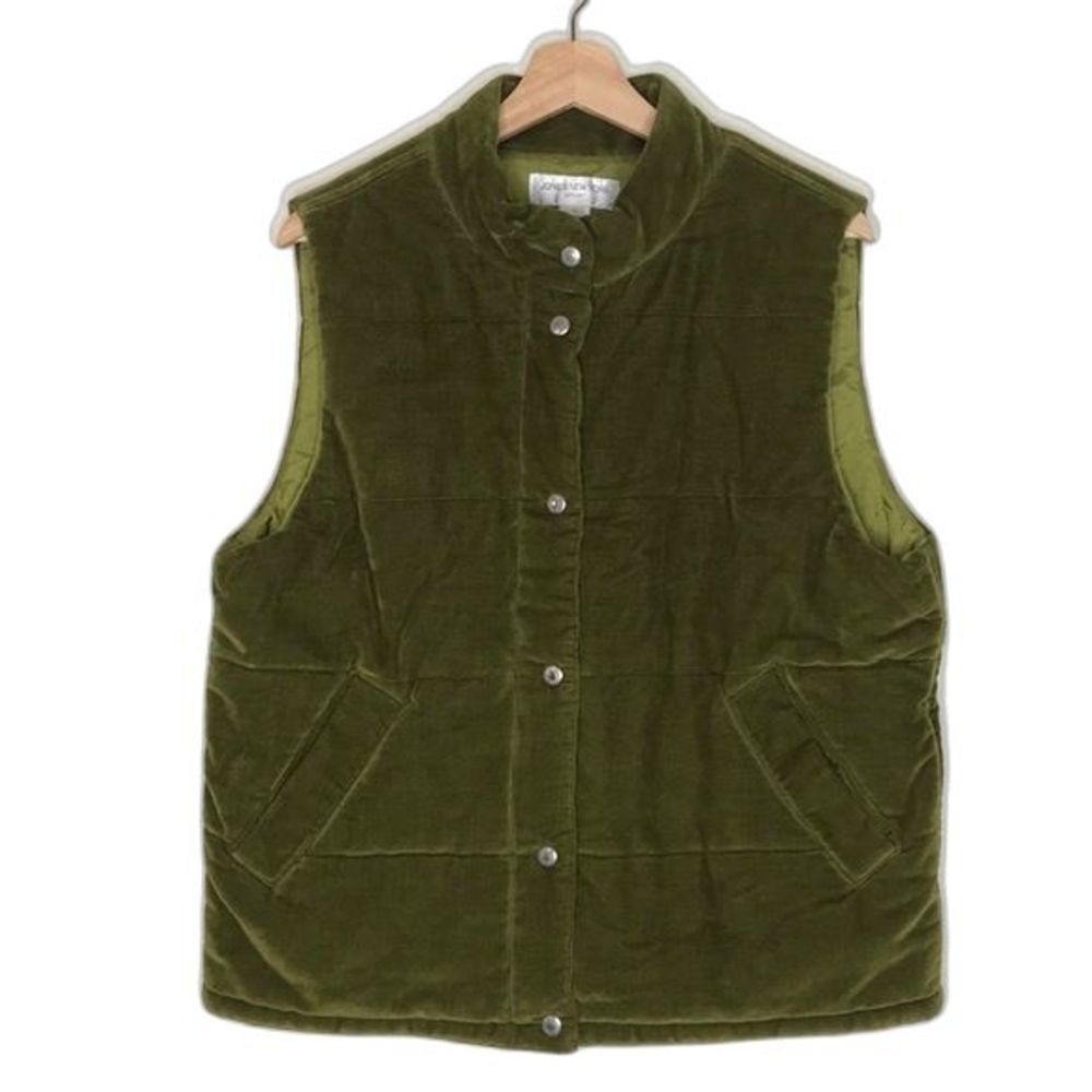 Jones New York sport ladies quilted zip up and button puffer vest size medium‎